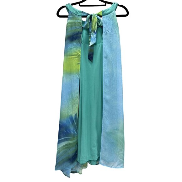 Robbie Bee Sleeveless Tropical Halter Necklace Dress Breezy Resortwear 12… - Picture 4 of 8